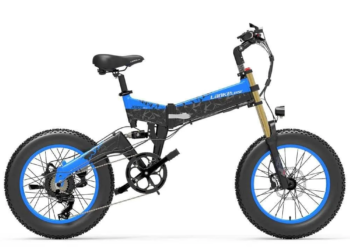 Lankeleisi X3000 Plus 1000W 20″ Fat Bike VTT électrique Pliable 17.5Ah Batterie avec Double Couronne Fourche