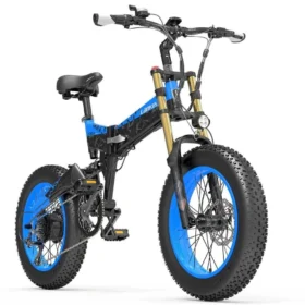 Lankeleisi X3000 Plus 1000W 20″ Fat Bike VTT électrique Pliable 17.5Ah Batterie avec Double Couronne Fourche