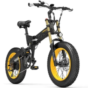 Lankeleisi X3000 Plus 1000W 20″ Fat Bike VTT électrique Pliable 17.5Ah Batterie avec Double Couronne Fourche