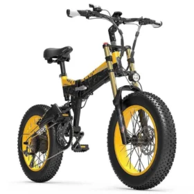 Lankeleisi X3000 Plus 1000W 20″ Fat Bike VTT électrique Pliable 17.5Ah Batterie avec Double Couronne Fourche