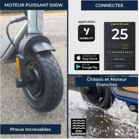 Trottinette électrique YEEP.ME 100a start – 10″ 500W 30km – Garantie 5 ans