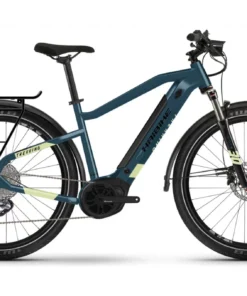 VTC Électrique Haibike Trekking 5 i500Wh Shimano Alivio M3100 9V Bleu / Jaune Canary 2022